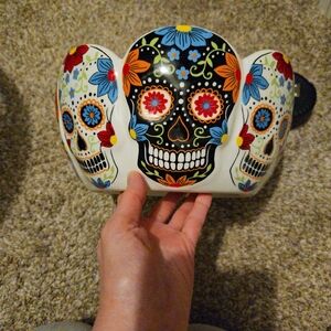 World Market Colorful Dia de los Muertos Sugar Skull Bowl